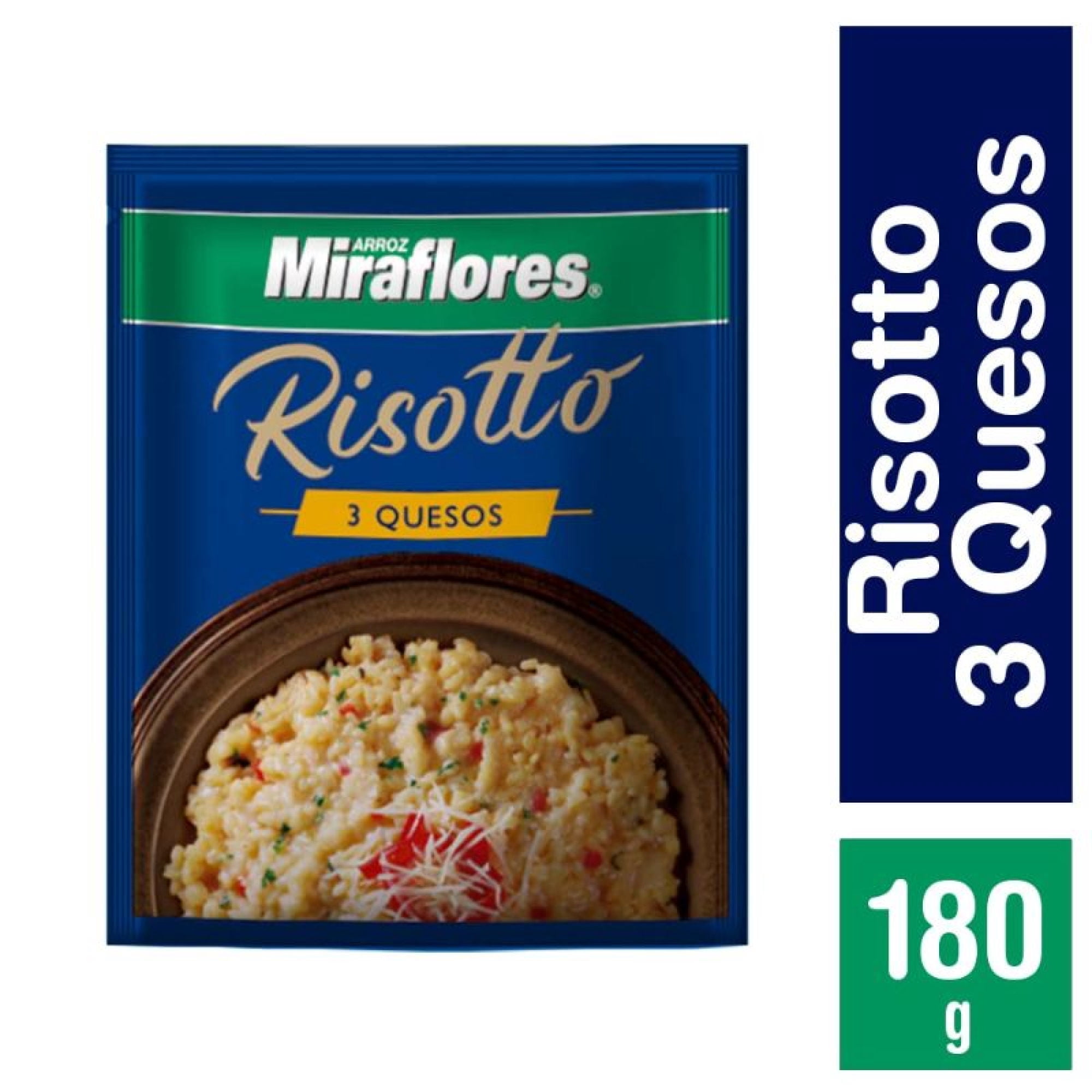 Arroz Grano Corto Risotto 3 Quesos Bolsa 180 g Miraflores