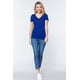 thumbnail image 2 of Saronite Camiseta Básica de Punto Henley de Manga Corta con Cuello en V, Estilo Realeza (para Mujer), 2 of 4