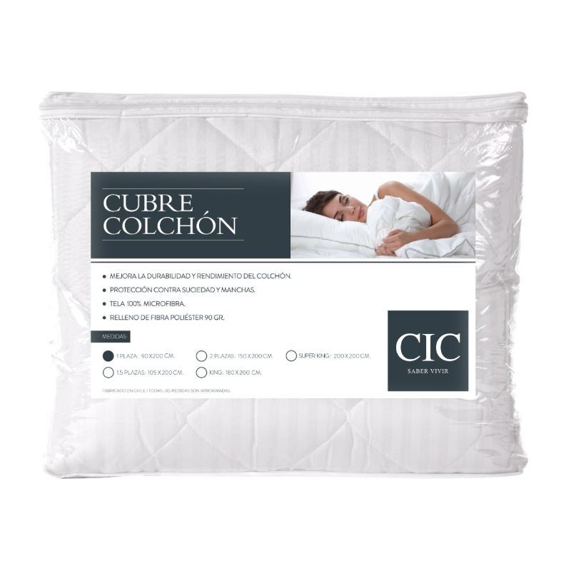 Cic - Cubrecolchón 1 Plaza Microfibra