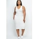thumbnail image 1 of Vestido Midi Ajustado Sin Mangas De Canalé De Talla Grande, 1 of 2
