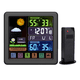 thumbnail image 1 of Reloj despertador con estación meteorológica para dormitorios, termómetro inalámbrico para interiores y exteriores, monitor de temperatura y humedad., 1 of 5