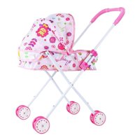 Bothyi - Cochecito De Bebé Plegable Para Muñecas, Carrito De Empuje En Miniatura, Juguete Para Niñas Y Niños, Color Rosa