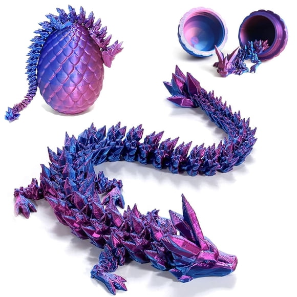 Cestas de pascua Toy Zobetro impresas en 3D con forma de huevo de dragón, color morado