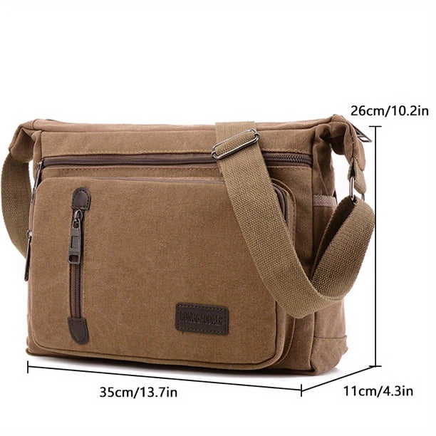 1pc Men's Crossbody Messenger Bag Canvas Bag With Upgrade Thickened Canvas Material Messenger Bag Singel Shoulder Large Capacity Bag Large Capacity Multi-Pocket