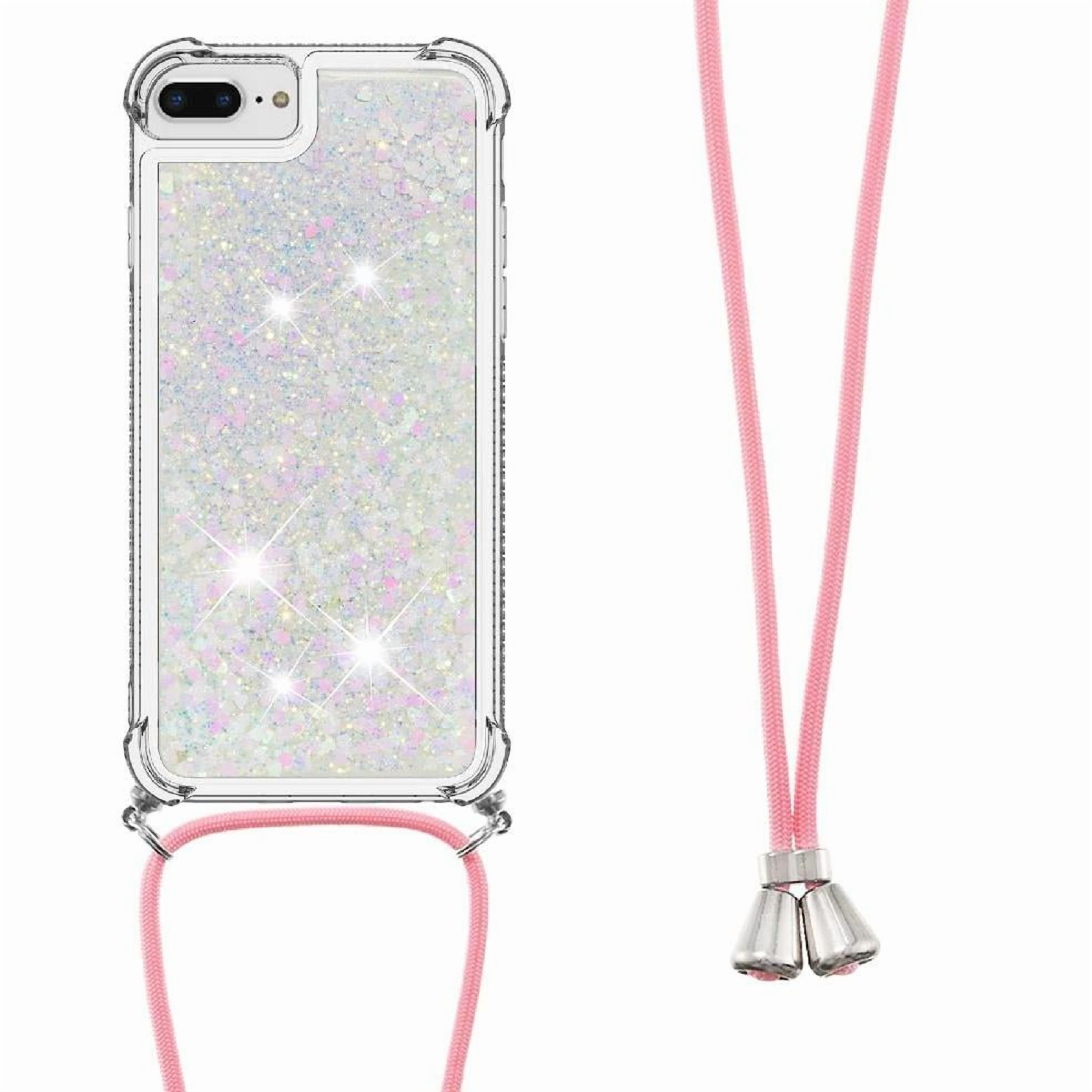 Funda Foxdock Para Iphone 7 Plus/8 Plus Con Cuerda Ajustable, Brillo Líquido, Protección Antigolpes Y Lente – Ideal Para Regalo