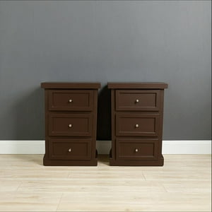 Arca Muebles - Par De Velador De Madera 3 Cajones 45X40X70 Color Café Chocolate