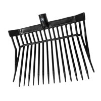 Magideal - Cabezal De Repuesto Para Horquilla De Estiércol De Caballo Con Púas Anguladas, Rastrillo Multiusos Para Estiércol De Caballo En Ganadería, Deshierbe, Negro