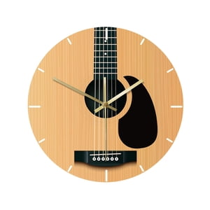 Magideal - Reloj De Pared De Guitarra Nórdica, Decoración De Pared Colgante De 12 Pulgadas, Instrumento Minimalista, Arte De Pared Para El Hogar, Oficina, Sala D