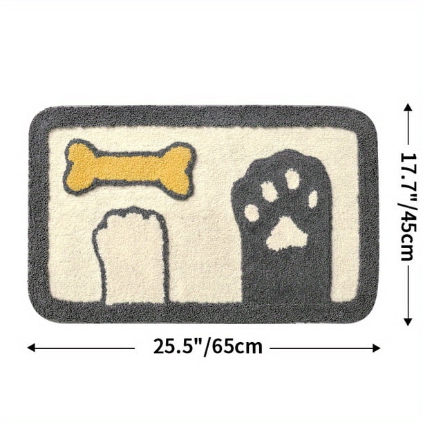 1pc Cute Cat Paw Fish Non-Slip Bath Mat - Soft and Absorbent Premium Bath Rug for Bathroom Floor, Sink, Bathtub, and Shower Room
