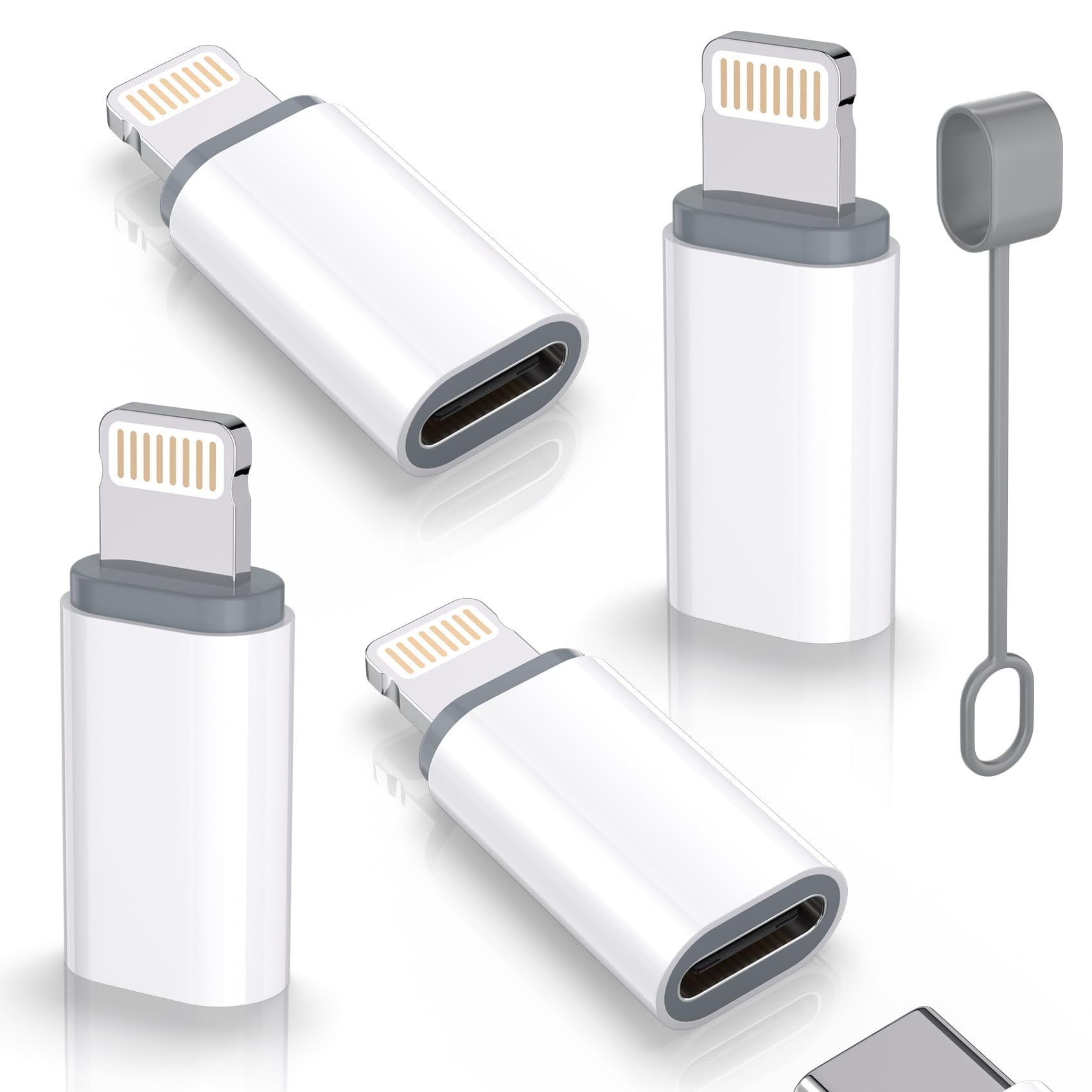 Thousover - Adaptador Usb C Tipo C A Lightning Certificado Mfi, Paquete De 4 Unidades, 27 W