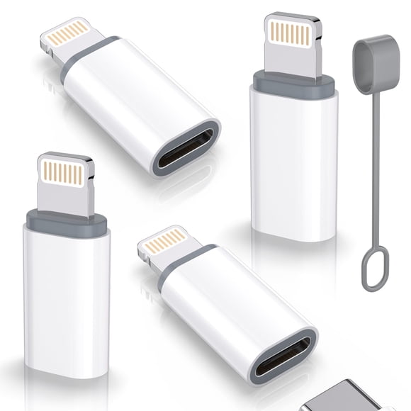 Adaptador USB C tipo C a Lightning certificado MFi, paquete de 4 unidades, 27 W