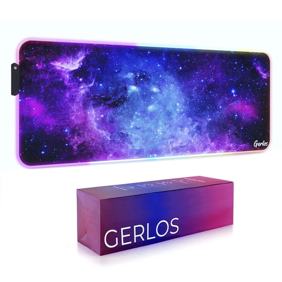 Alfombrilla de ratón Gerlos 80x30 cm RGB LED Grande para escritorio