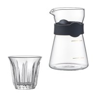 Magideal - Vierta Sobre La Cafetera Jarra De Café Resistente Al Calor Camping Senderismo Picnic Elegante Tetera Reutilizable Cafetera De Vidrio Portátil , Olla Con 1 Taza