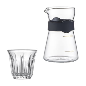 Magideal - Vierta Sobre La Cafetera Jarra De Café Resistente Al Calor Camping Senderismo Picnic Elegante Tetera Reutilizable Cafetera De Vidrio Portátil , Olla Con 1 Taza