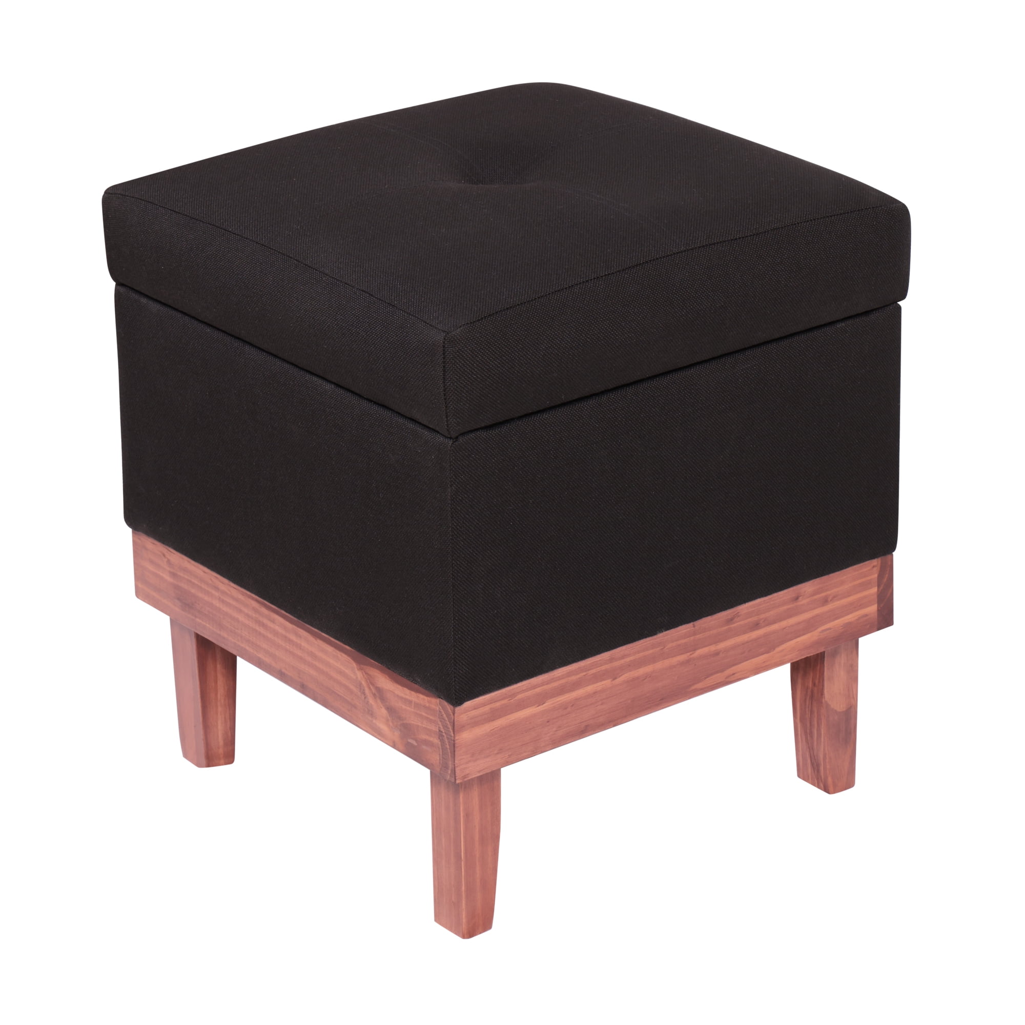 Máxima Design - Pouf Baúl Emilia Negro Omega 45x45x46 Cm
