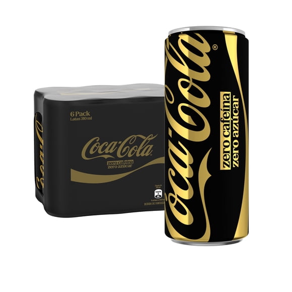 Bebida Coca-Cola Zero Cafeína Zero Azúcar Pack Lata, 310 ml