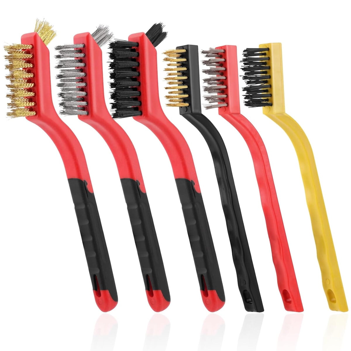 Cepillos De Alambre Mowpog Set 6 Piezas Latan Acero Nylon