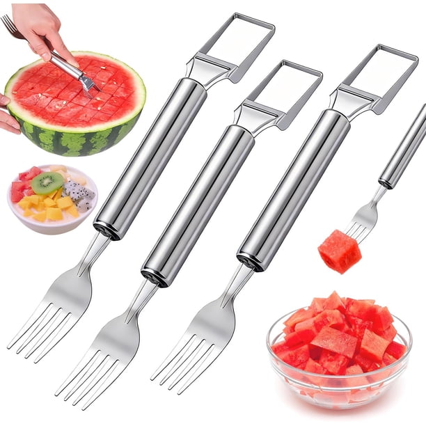 Cortador fruta acero inoxidable 2 en 1 2026 sandía tenedor fiestas verano