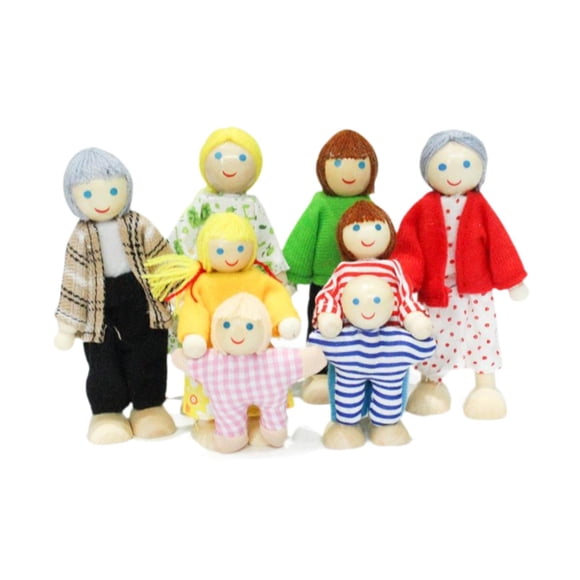 Figuras De Personas En Miniatura De Familia Feliz Y Adorable Con Poses Articuladas Para Casa De Muñecas