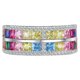 thumbnail image 2 of WAHZAUS Anillo de Circonia Corte Princesa Colorido de Plata Esterlina 925 para Mujer Moda Personalidad Moderno Fino Multicolor Joyería Arcoíris, 2 of 7