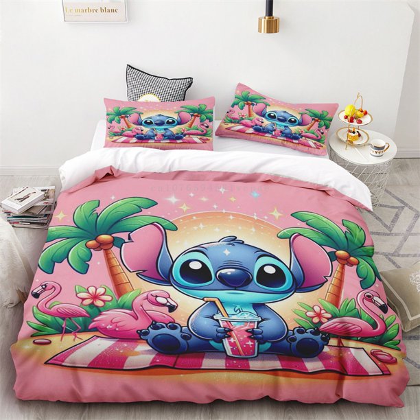 v1337 Bed Sheets pc Duvet Cover Stitch Ice Cream Pattern Single Double Bed Size Children Adult Gift One Quilt Cover Two Pillowcases 3-Piece Bedding Set (1 Duvet Cover + 2 Pillow Shams) Bed Sheets ju1