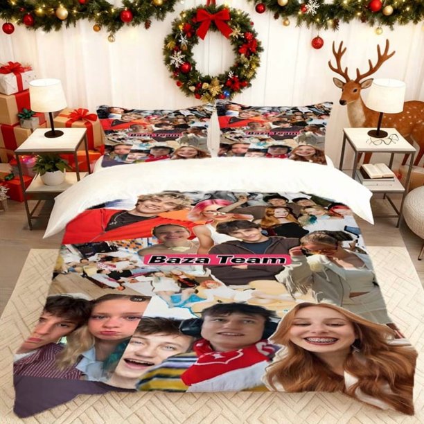 Baza Team Photo Printed Duvet Cover Set Bedding Essentials with a Variety of Patterns Suitable for All Seasons a Must-Have for Home Guest Rooms a Great Gift for