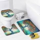 thumbnail image 4 of Árbol de la vida-theme 4-Piece Shower Curtain Set with Rugs, Waterproof Bathroom Decor Set Includes Bath Mat, U-Shaped Rug, Toilet Lid Cover and Curtain with Hooks, 4 of 6