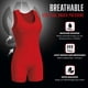 thumbnail image 4 of Singlet de Lucha Matman Edge para Mujeres y Niñas Rojo (X-Large), 4 of 7