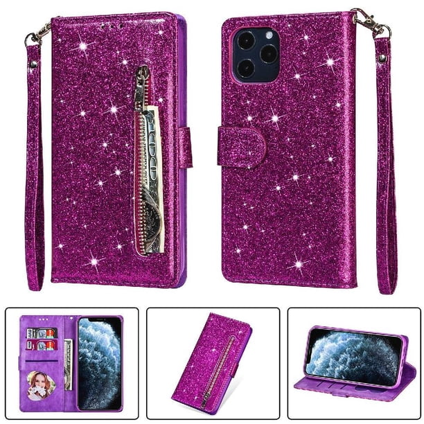 Funda Para Elegante Funda Iphone 11 Pro Glitter Con Cremallera-ideal Para El Uso Diario