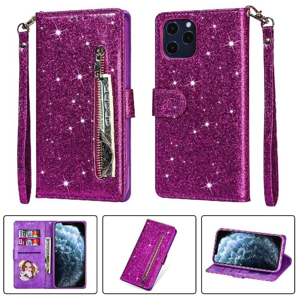 Foxdock - Funda Para Elegante Funda Iphone 11 Pro Glitter Con Cremallera-Ideal Para El Uso Diario