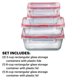 thumbnail image 3 of Set de recipientes de vidrio para almacenamiento de alimentos Pyrex Freshlock, paquete de 4, 3 of 6