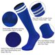 thumbnail image 3 of Calcetines de fútbol Ultrafun para niños y jóvenes, lisos, con rayas hasta la rodilla, 6 pares, 3 of 7