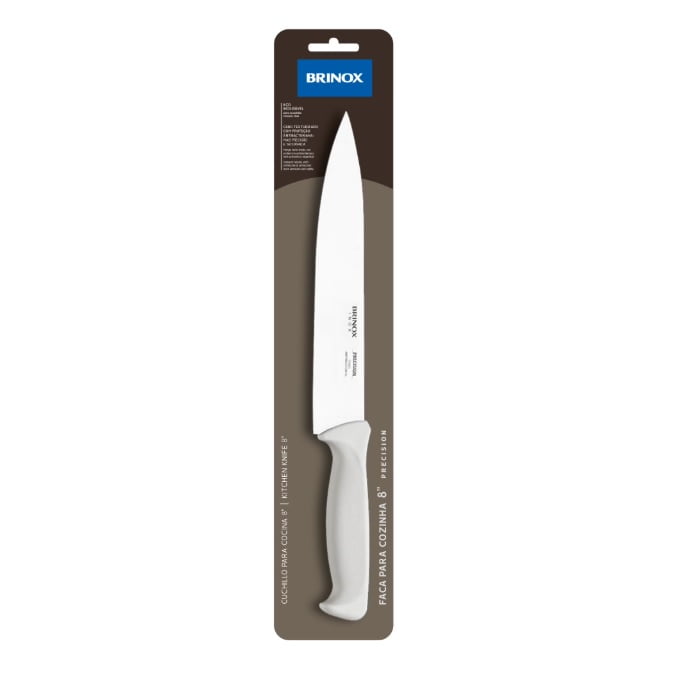 Brinox - Cuchillo De Cocina Precisión De 8" Mango Blanco