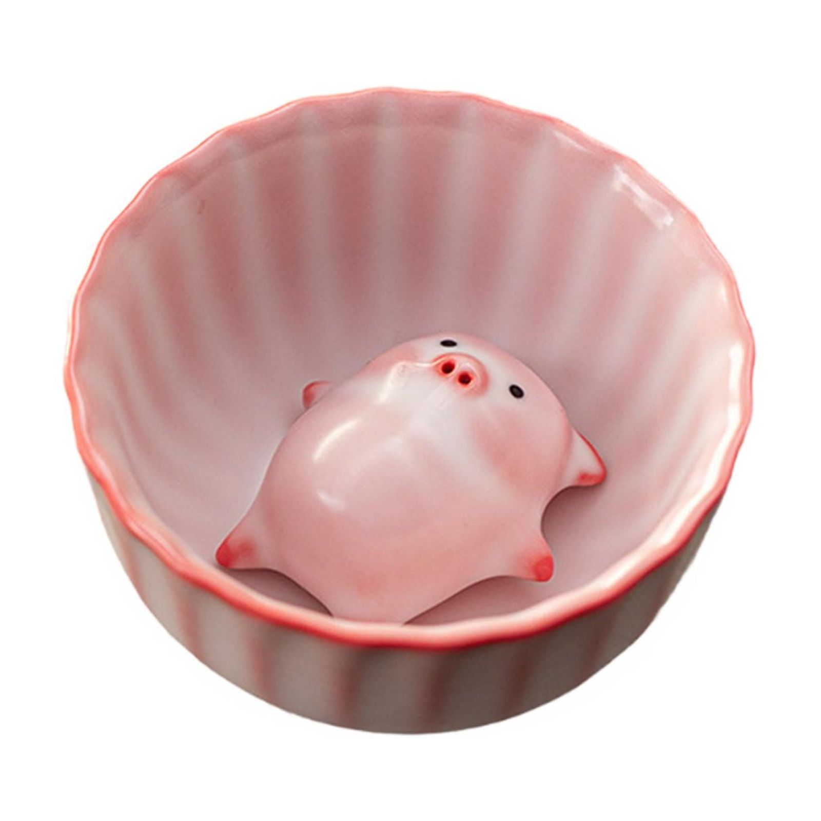 Magideal - Adorno De Mesa De Taza De Té De Cerámica, Taza De Té Tradicional De Kung Fu Con Estatua De Cerdito De Mascota De Té Para Decoración De Oficina, Comedo 120 Ml