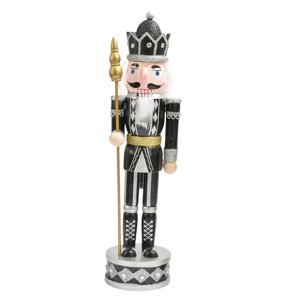 Bothyi - Figuras De Cascanueces Hechas A Mano, Estatuilla Tradicional Para Sala De Estar, Hogar, Plata