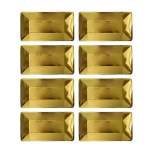 Bothyi - 8 Uds Platos Desechables Utensilios Vajilla Platos Para Decoración De Cafetería Eventos Dorado