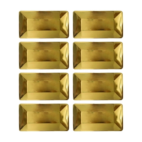 Bothyi - 8 Uds Platos Desechables Utensilios Vajilla Platos Para Decoración De Cafetería Eventos Dorado