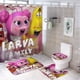 thumbnail image 1 of Familia Larva-theme 4-Piece Shower Curtain Set with Rugs, Waterproof Bathroom Decor Set Includes Bath Mat, U-Shaped Rug, Toilet Lid Cover and Curtain with Hooks, 1 of 6