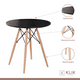 thumbnail image 3 of Comedor Mesa Eames Redonda Negra 100cm + 4 Sillas Eames Negras, 3 of 8