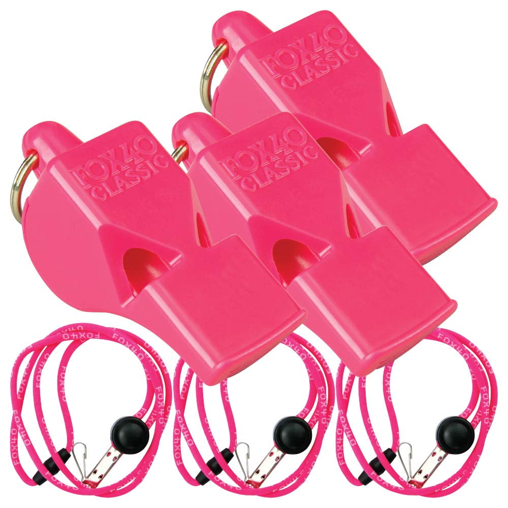 Whistle Fox 40 Classic, Paquete De 3 Con Cordones Separables, Color Rosa