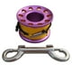 thumbnail image 1 of Carrete De Dedo De Aleación De Aluminio De Buceo De 15 M Con Mosquetón De Perno Púrpura, 1 of 3