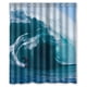 thumbnail image 1 of Cortina de ducha con diseño de olas del océano y playa, con ganchos, tamaño 60 x 72 pulgadas, 1 of 3