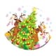 thumbnail image 1 of Mantel impermeable de Navidad para mesa redonda 1.2m Dia Catoon Deer, 1 of 5