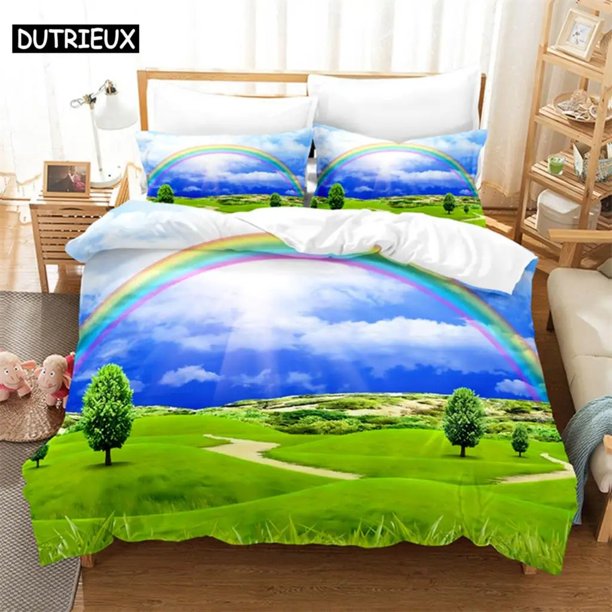 Blue Sky Scenery Bedding Set Duvet Cover Set Kids Bedding Digital Printing Bed Linen Duvet Cover