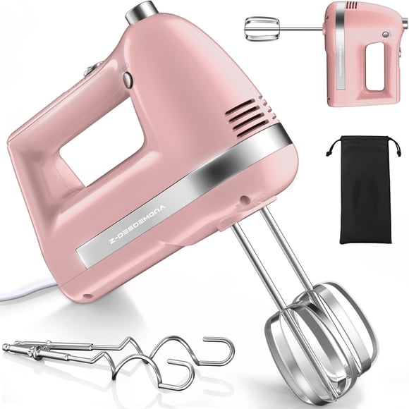 Batidora de mano Z-DESDEMONA 300 W, 5 velocidades, turbo, rosa