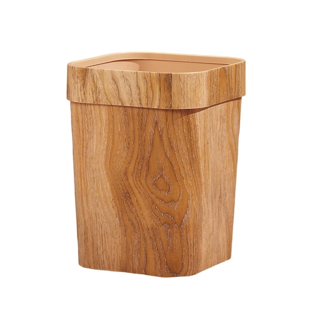 Papelera de grano de madera Vintage, papelera, papelera, contenedor de basura reutilizable, papelera para sala de estar y oficina , a A