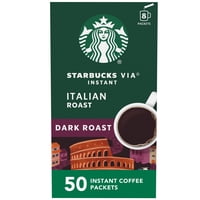Café Instantáneo Starbucks Via Tostado Oscuro Italiano Paquete De 50
