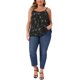 thumbnail image 2 of Agnes Orinda Women's Plus Size Tank Floral Ajustable Correa Espagueti V Cuello Sin Mangas Casual Verano Cami Tops 4X Negro, 2 of 6