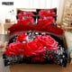 thumbnail image 1 of Red Rose Flowers Bedding Set Fashion Bed Linen Gift For Women Girls Polyester Duvet Cover Sets, 1 of 5