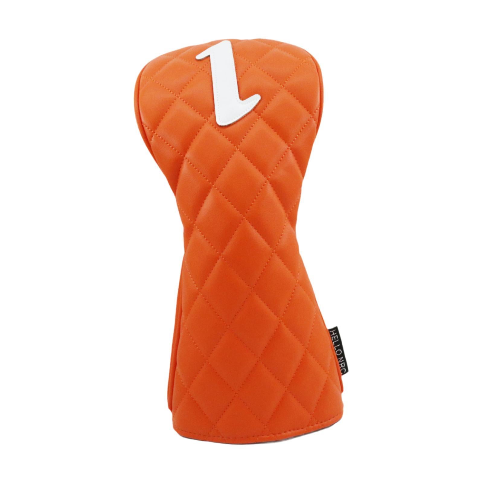 Magideal - Funda De Madera Para Palos De Golf De Piel Sintética, Portátil, Resistente A Los Arañazos, Accesorio De Golf, Envoltura De Cuello Largo, Protector Par Naranja